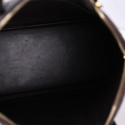 Hermès Bolide 35 2-way handbag in Ebene Taurillon Clemence and Toile,inside view 