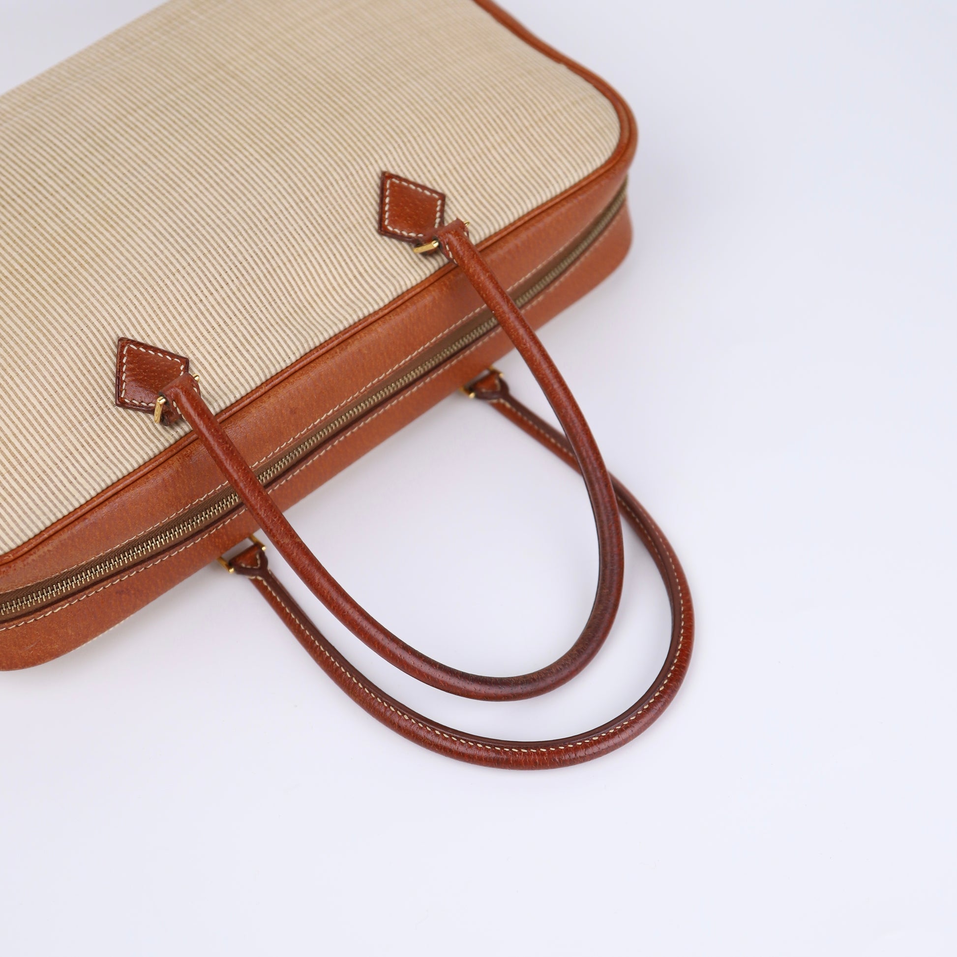 Hermes Plume Elan 28 Handbag in Peau de Porc/Crinoline 2002,handle