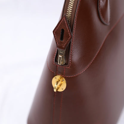 Hermes Bolide 31 Handbag in Box Calf Chocolat 2003，zipper