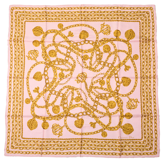 Christian Dior |  Vintage Pink Silk Scarf