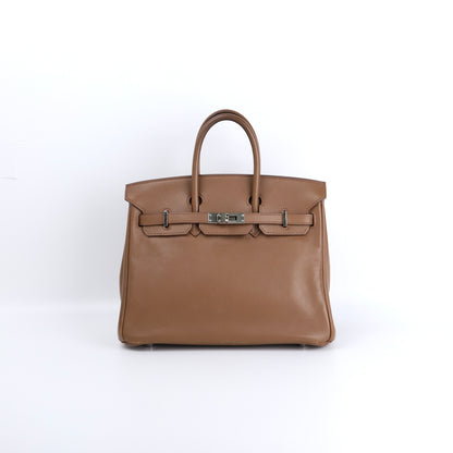 Hermes Birkin 25 Handbag in Swift Alezan 2009,front view