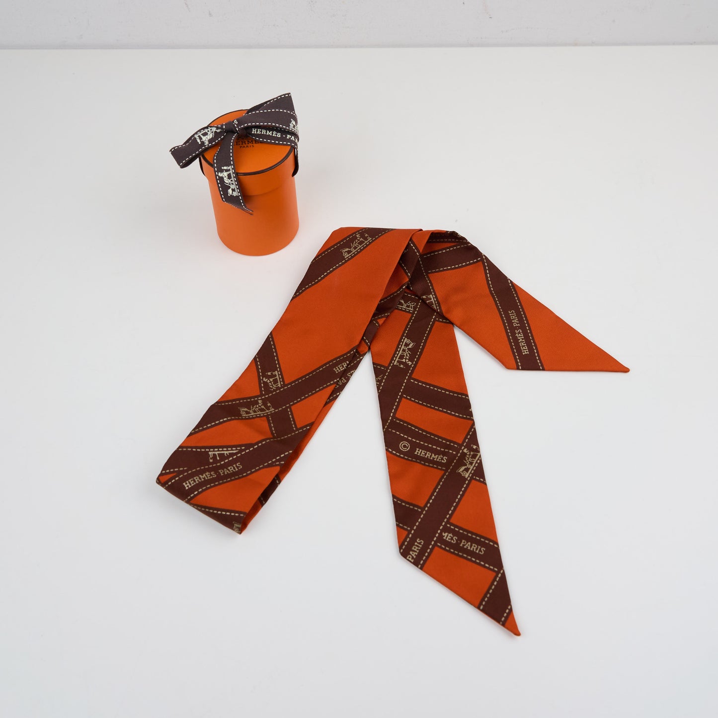 Hermes |Orange Ribbon  Twilly