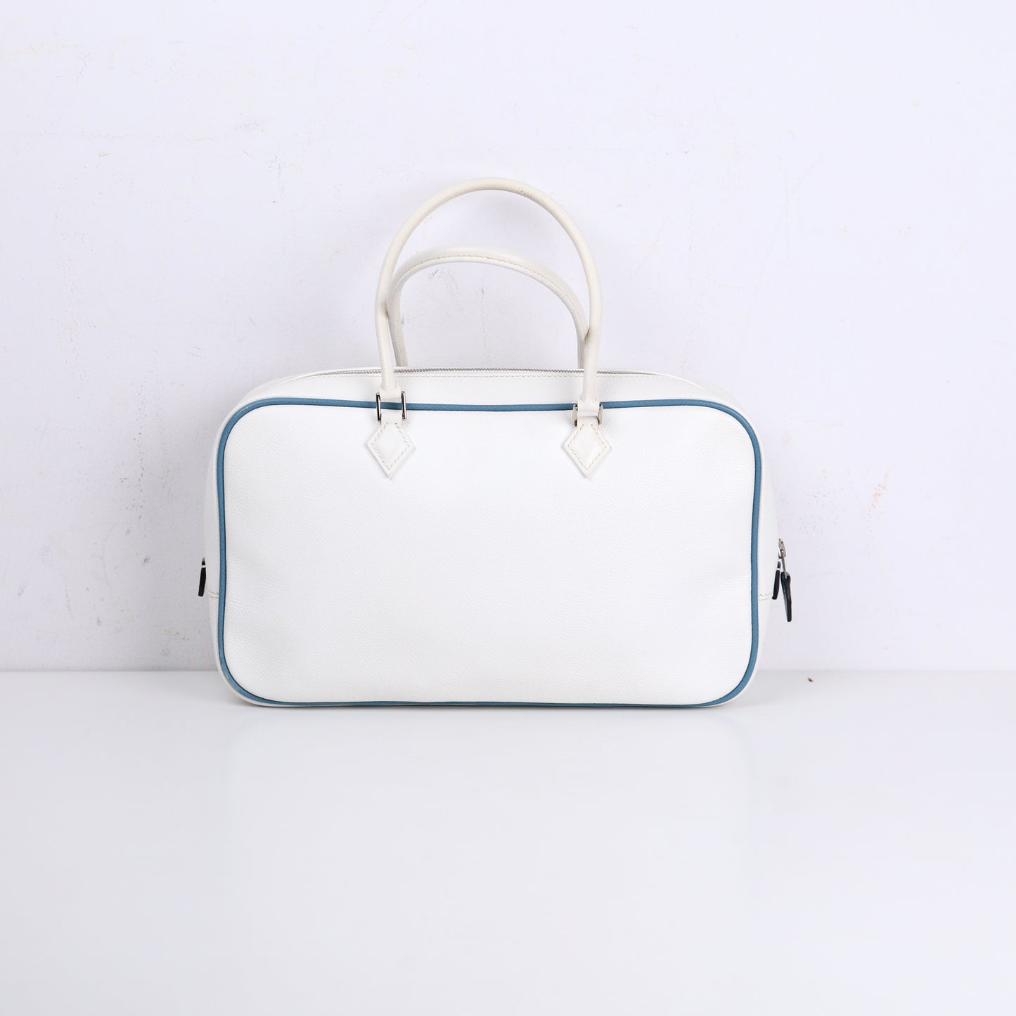 Hermes｜Plume Elan 28 Handbag Blanc/Blue Jean Epsom 2006
