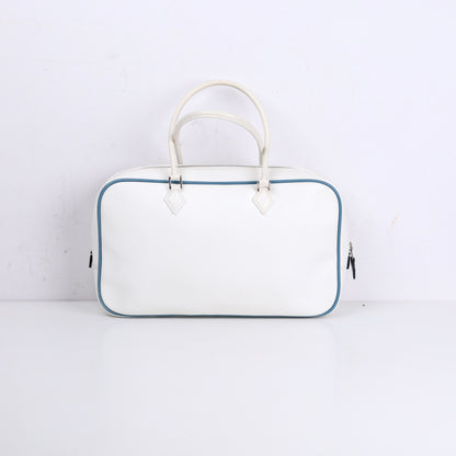 Hermes｜Plume Elan 28 Handbag Blanc/Blue Jean Epsom 2006