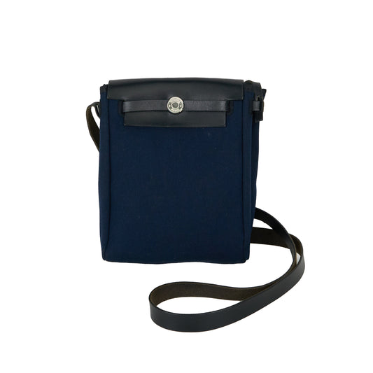 Hermes｜  Mini  Herbag Shoulder Bag Navy Black 2004