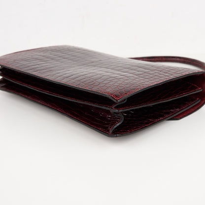 Hermes｜Cordeliere Vintage Handbag Burgundy Crocodile  1982