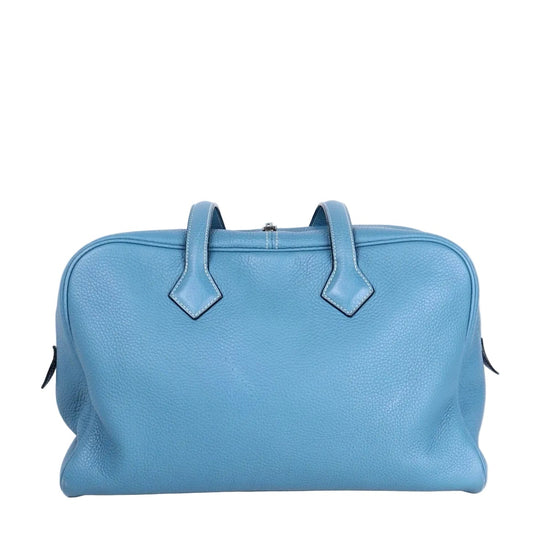 Hermes｜ Victoria 35 Handbag Taurillon Clemence Blue Jean 2007