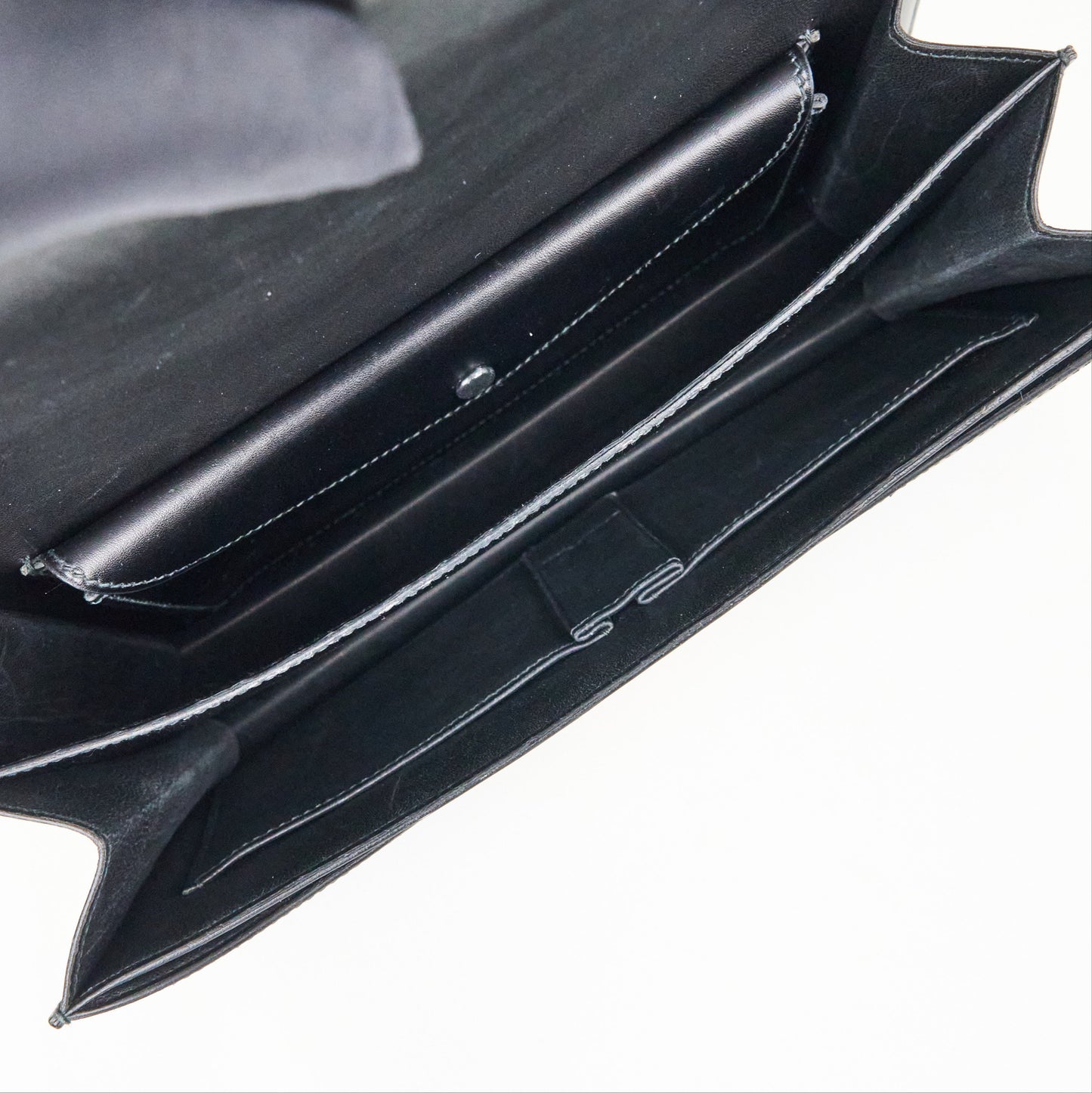 Hermes |Vintage  Ring Shoulder Bag box calf  Black 1991