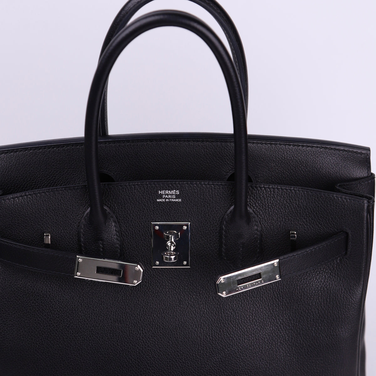 Hermes Birkin 30 in Evercolor Black 2008 PHW,logo 
