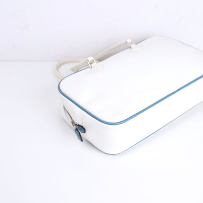 Hermes｜Plume Elan 28 Handbag Blanc/Blue Jean Epsom 2006