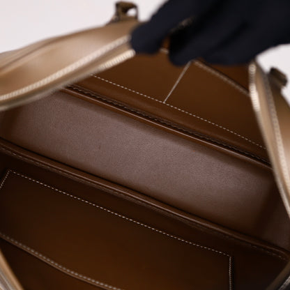 Hermes Plume elan 28 Handbag in Etoupe Chevre/Mysore 2016,inside