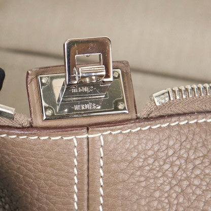 Hermes| Victoria 35 shoulder bag  Etoupe Taurillon Clemence 2016