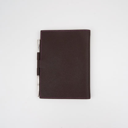 Hemres| Journal Case Passport Cover  Epsom Chocolat Cyclamen 2006