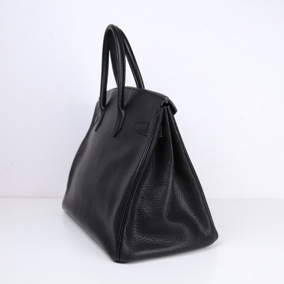Hermes| Birkin 35 Handbag  Black Coromandel Cherve 2001