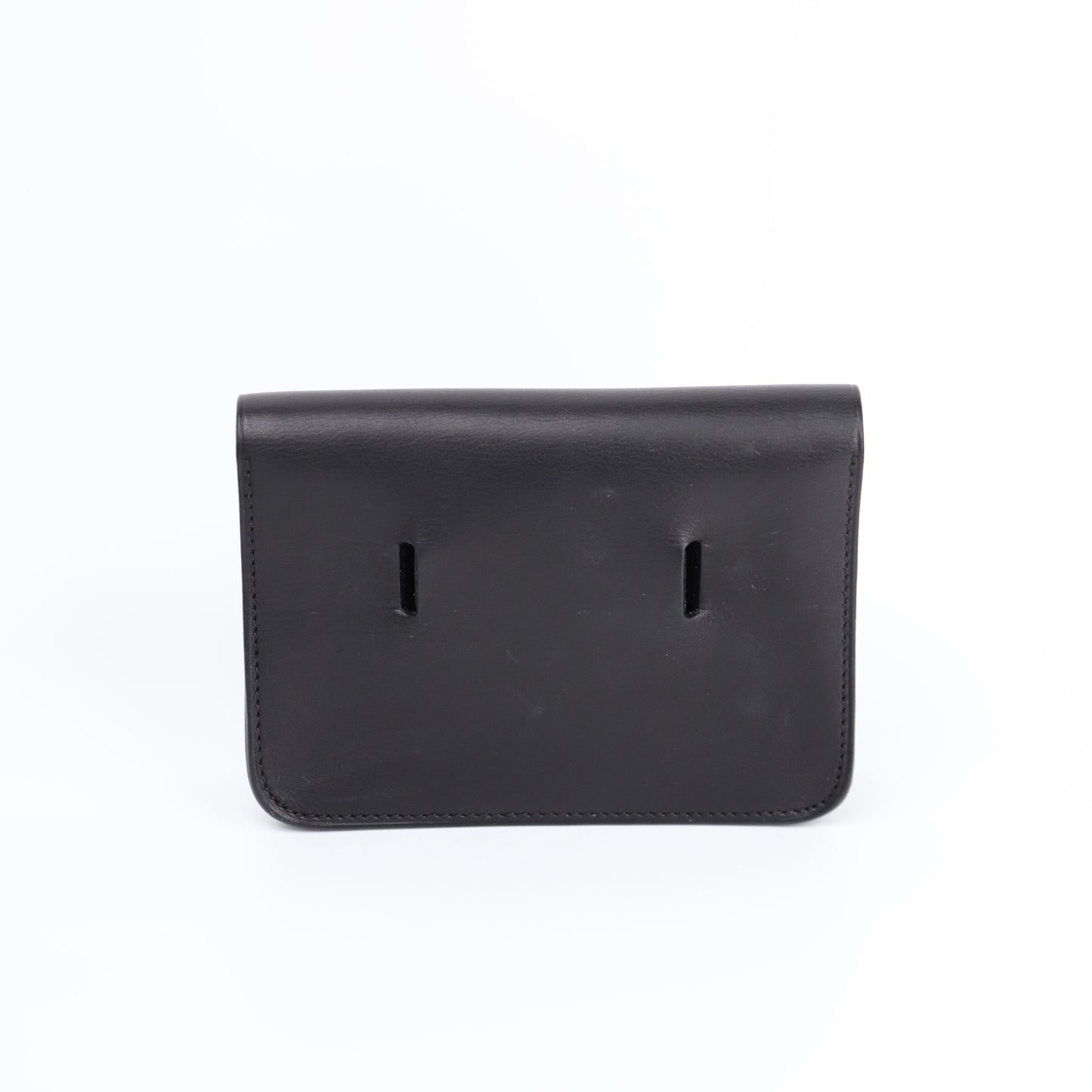 Hermes Pochette Green Belt Bag in Black Barenia 2000, back view
