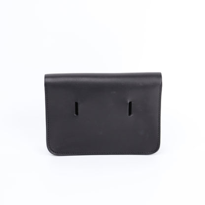 Hermes Pochette Green Belt Bag in Black Barenia 2000, back view