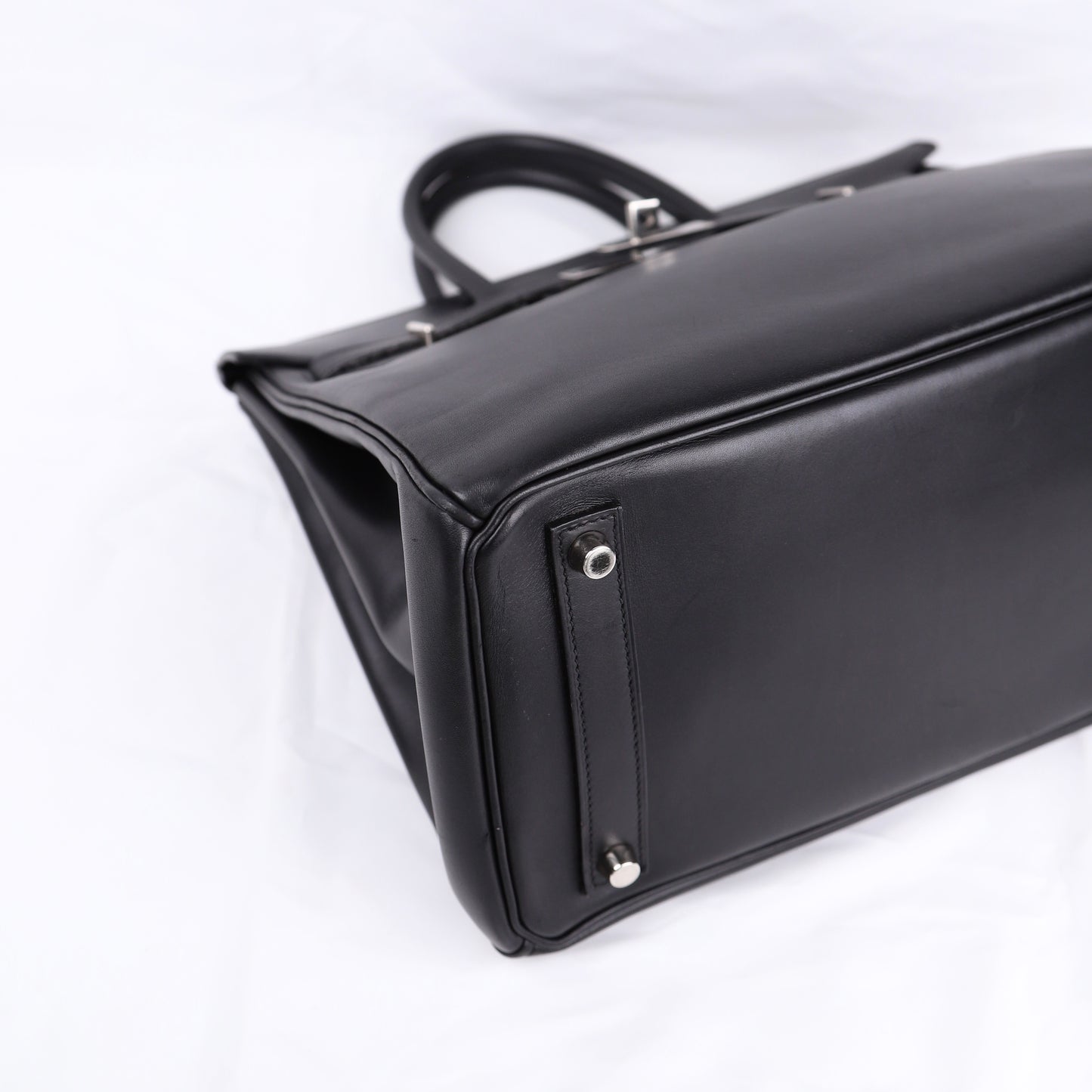 Hermes Hac 32 Handbag in Evercalf Black 2009，corner1