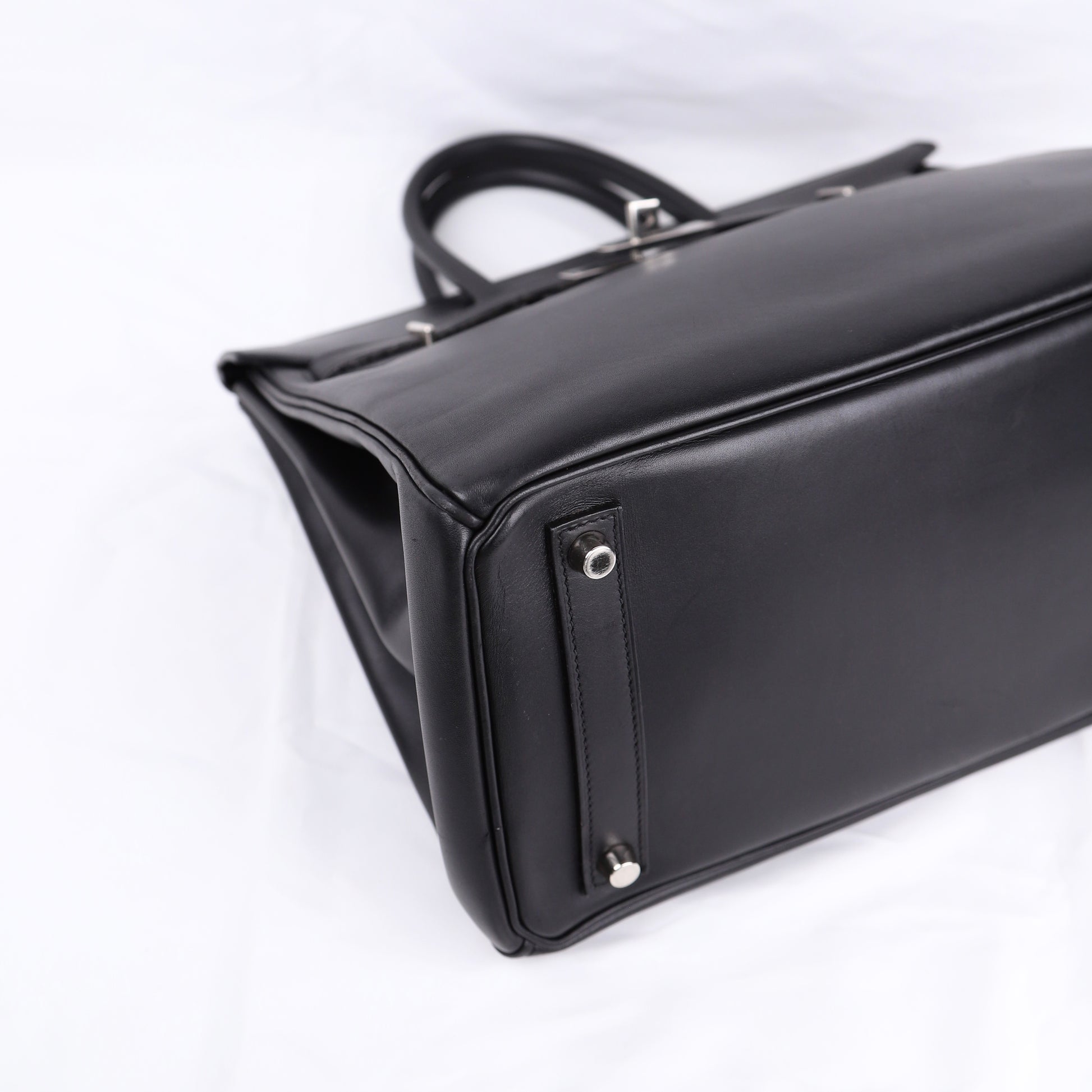 Hermes Hac 32 Handbag in Evercalf Black 2009，corner1