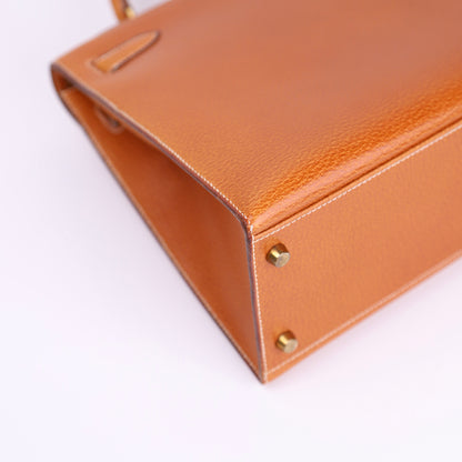 Hermes Kelly 32 in Peau De Porc/Pig Skin Gold 1991 GHW,corner3