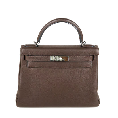 Hermes｜ Kelly 28 Handbag  Togo Chocolate 2007