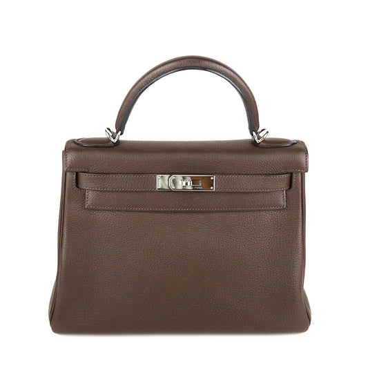 Hermes｜ Kelly 28 Handbag  Togo Chocolate 2007