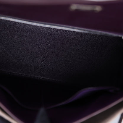 Hermes Kelly 32 Handbag  in Cassis Chevre/Coromandel 2002,inside