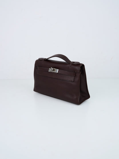 Hermes｜Kelly Pochette Havana Handbag Evergrain 2006