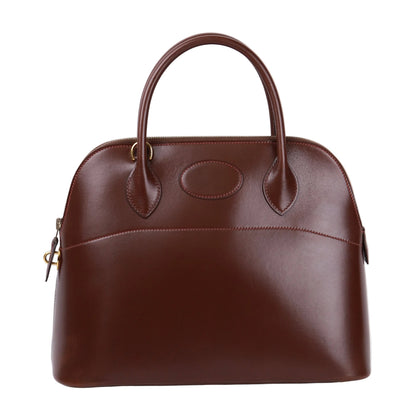 Hermes Bolide 31 Handbag in Box Calf Chocolat 2003，front view