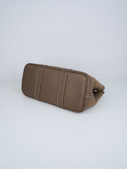 Hermes｜ Garden Party TPM Handbag Canvas Etoupe 2012