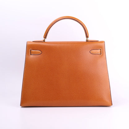 Hermes Kelly 32 in Peau De Porc/Pig Skin Gold 1991 GHW,back view