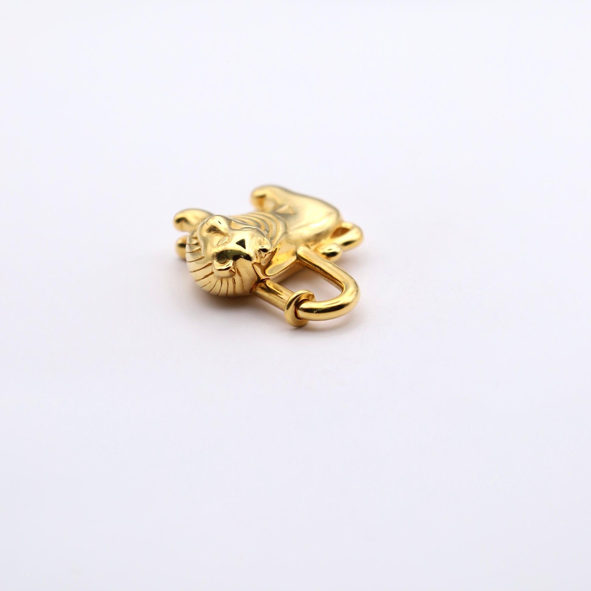 Hermes 1997 Limited Lion Cadena Padlock Gold Plated， upside