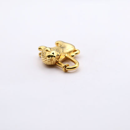 Hermes 1997 Limited Lion Cadena Padlock Gold Plated， upside