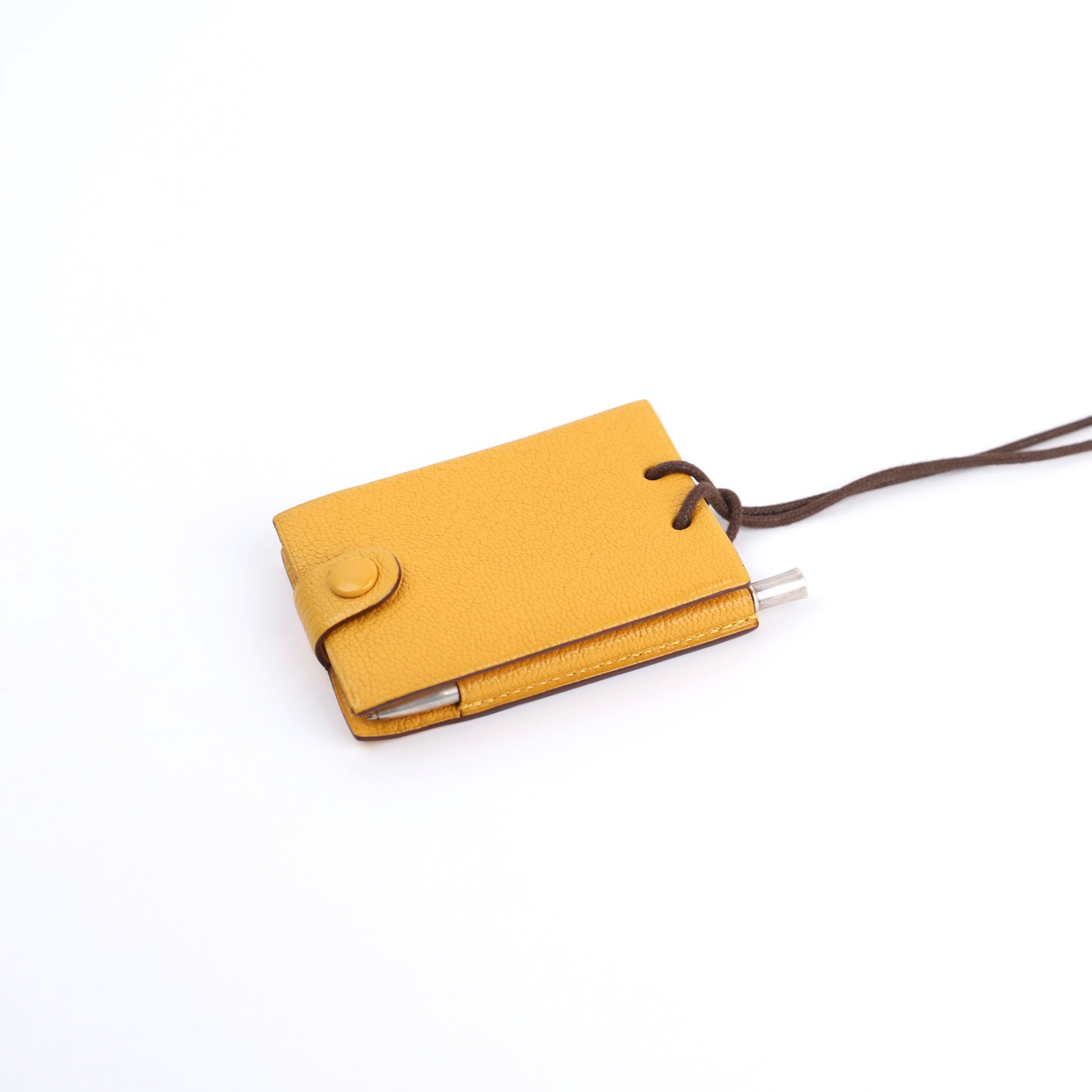 Hermes Memo Notebook with Strap/Silver Pencil in Chevre 2004， left side