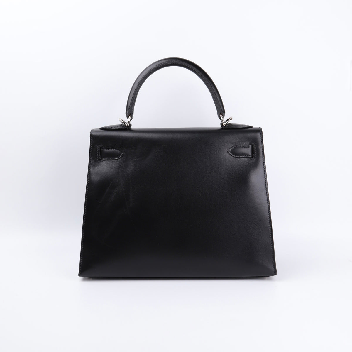 Hermes Kelly 28 Handbag in Box Calf Noir（Black）2006 PHW, back view
