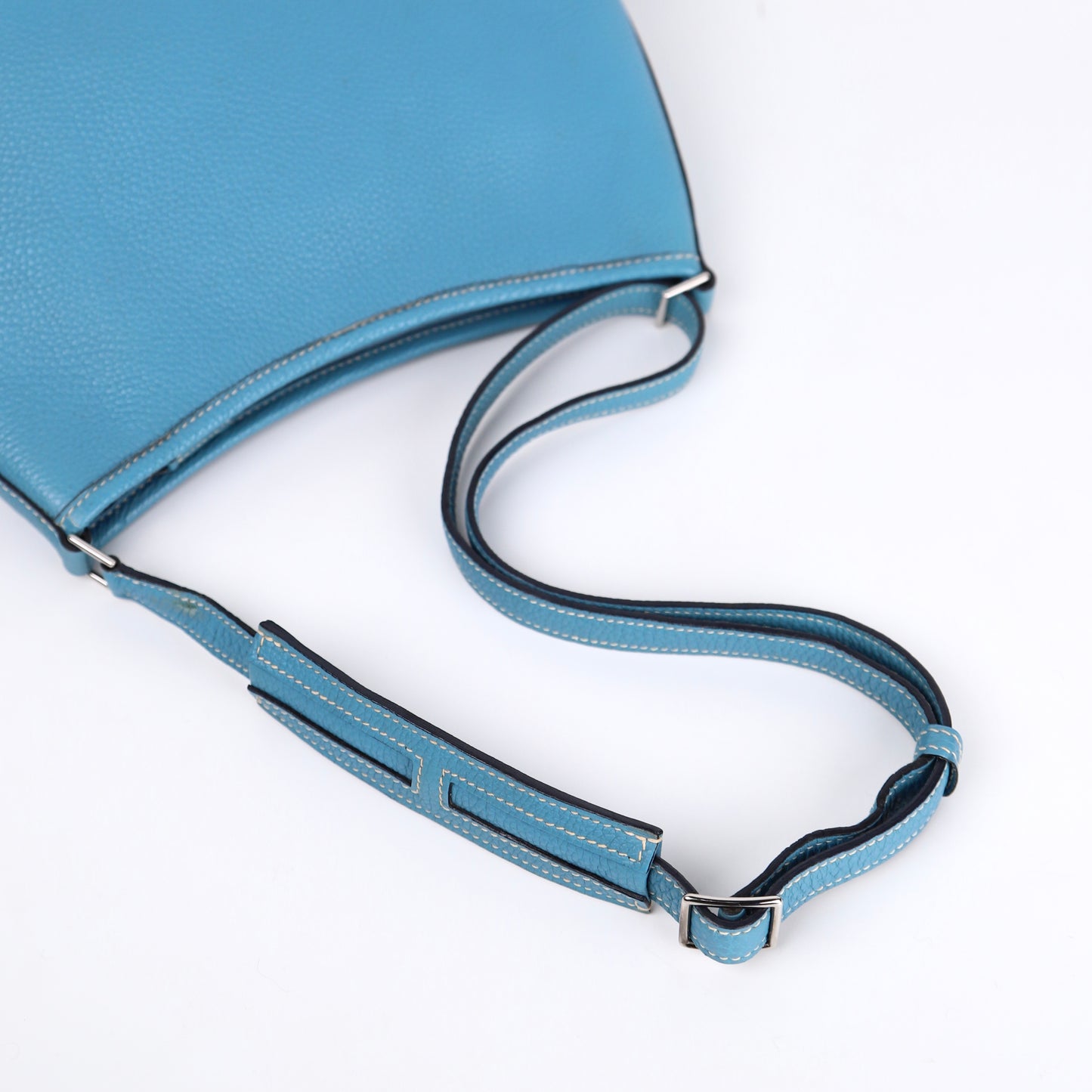 Hermes Berlingot Shoulder Bag in Togo Blue Jean 2003，shoulder strap