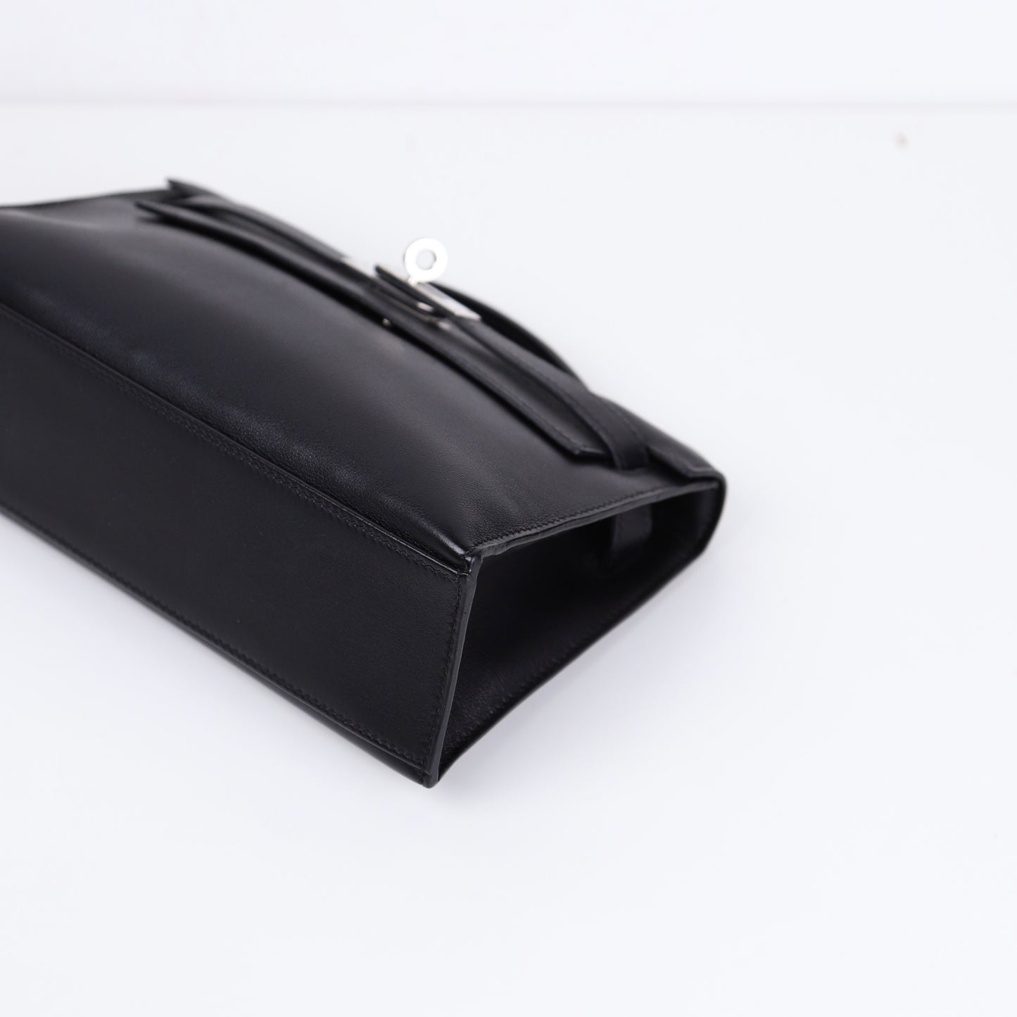 Hermes｜Kelly Pochette Black Handbag Evergrain 2008