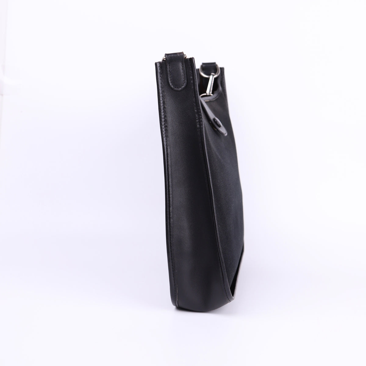 Hermes Evelyne PM in Black Box Calf Toile  2004 PHW