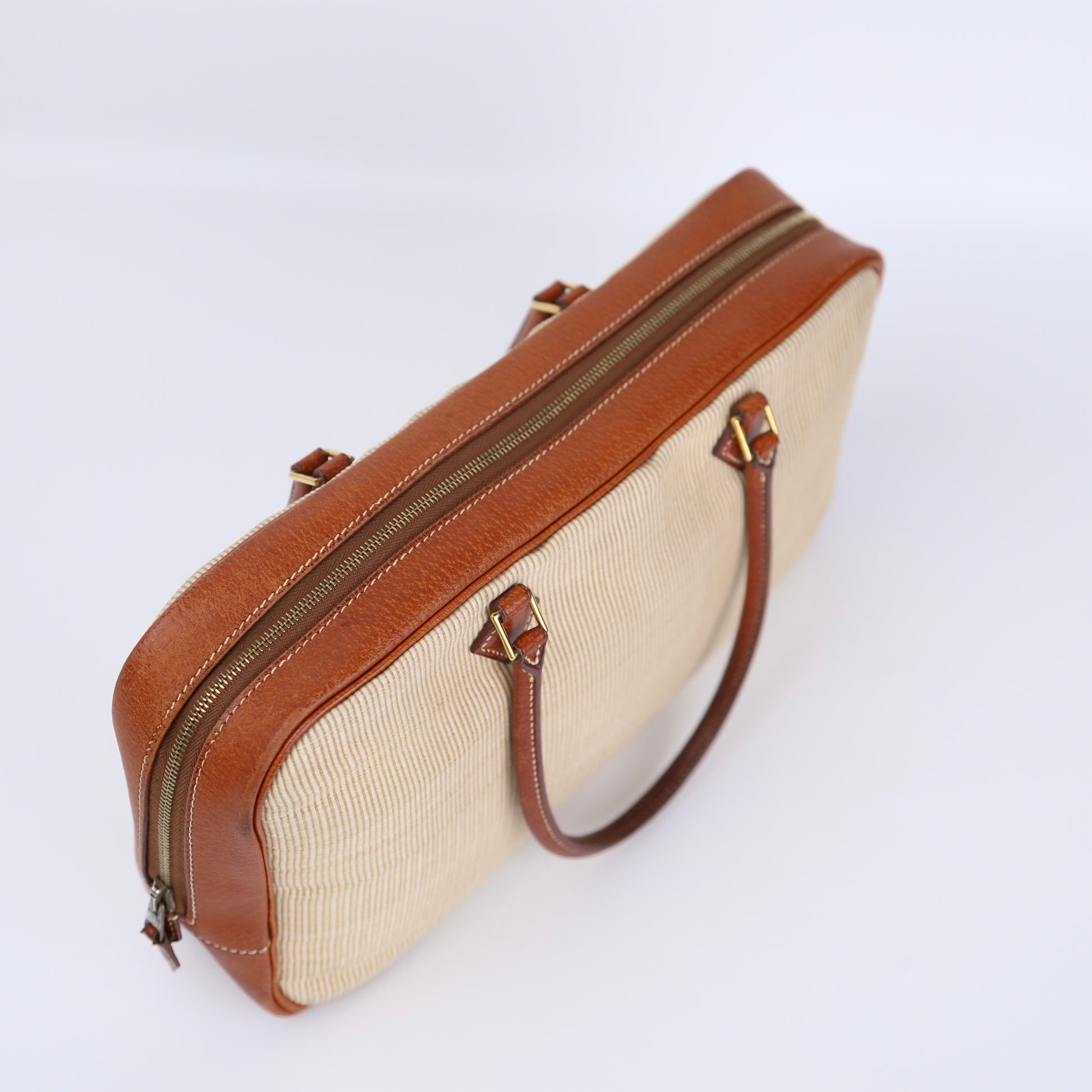 Hermes Plume Elan 28 Handbag in Peau de Porc/Crinoline 2002,upside