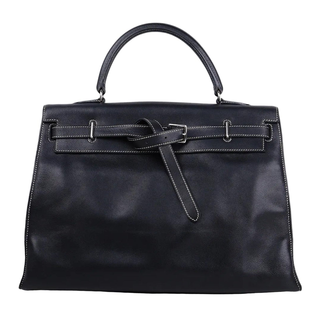 Hermes｜Kelly Flat  Handbag Black Swift 2007
