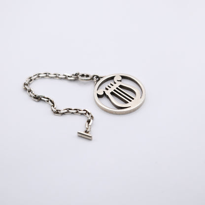 Hermes | S925 Silver Chain Harp Bag Charm
