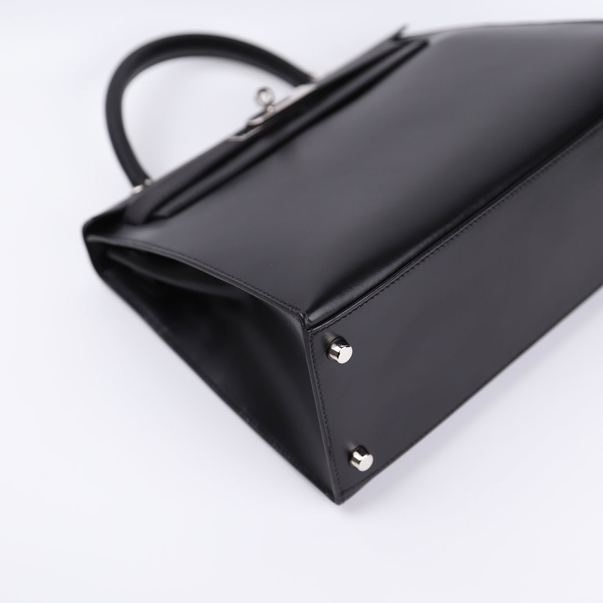 Hermes Kelly 28 Handbag in Box Calf Noir（Black）2006 PHW,corner1
