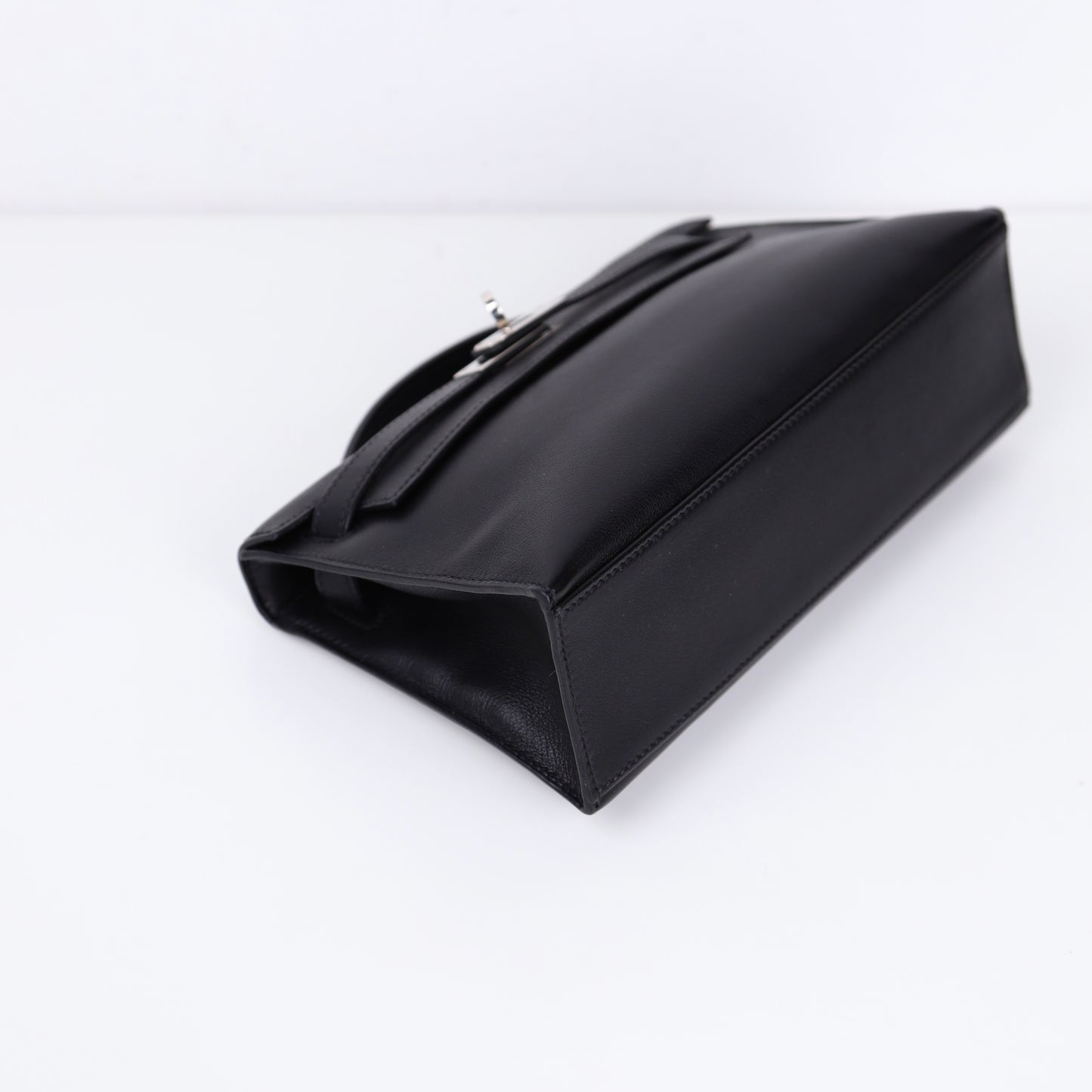 Hermes｜Kelly Pochette Black Handbag Evergrain 2008