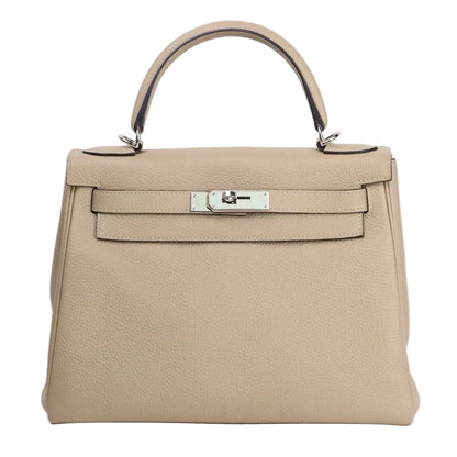Hermes Kelly 28 Handbag in Togo Trench 2017，front view