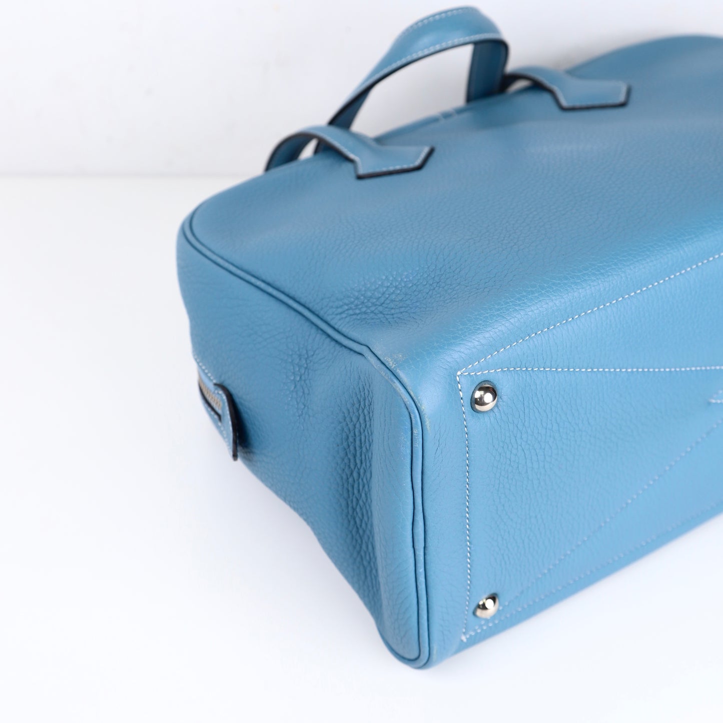 Hermes｜ Victoria 35 Handbag Taurillon Clemence Blue Jean 2007