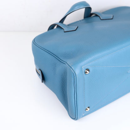 Hermes｜ Victoria 35 Handbag Taurillon Clemence Blue Jean 2007