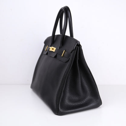 Hermes| Birkin 35 Handbag  Black Coromandel Cherve 2001
