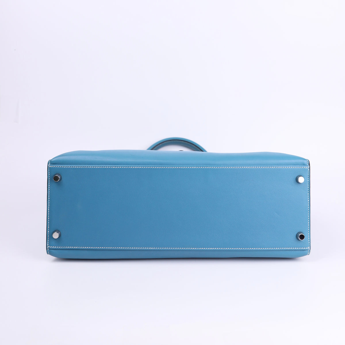 Hermes Kelly Flat 35 in Swift Blue Jean 2007 PHW,bottom