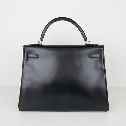 Hermes｜ Kelly32 Handbag  Box Calf  Black 2002