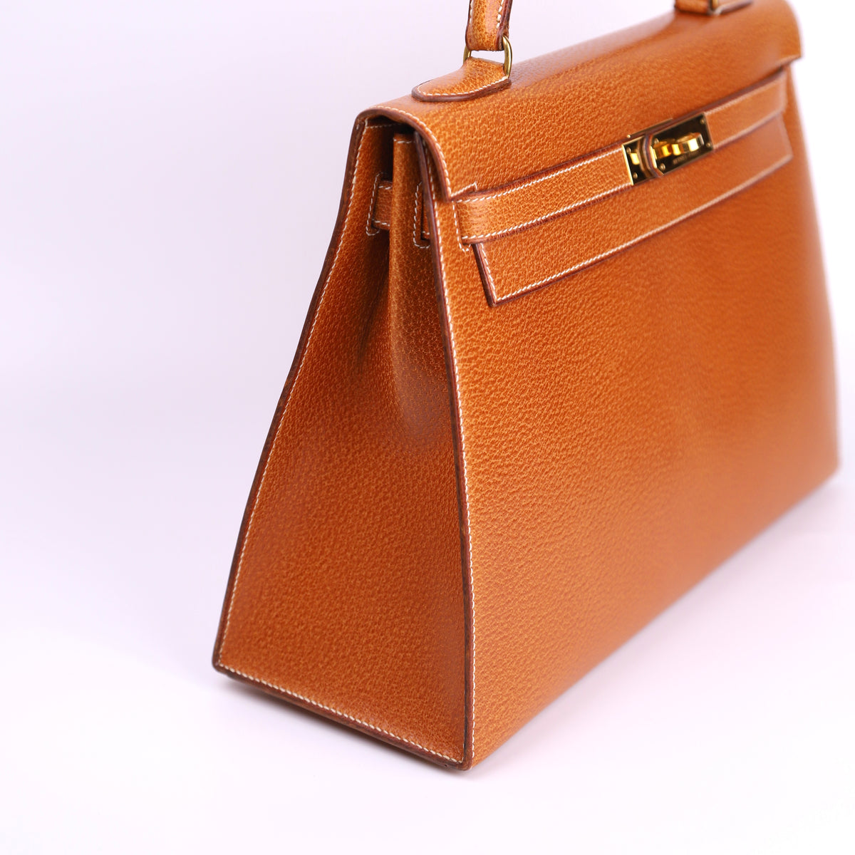 Hermes Kelly 32 in Peau De Porc/Pig Skin Gold 1991 GHW,left side