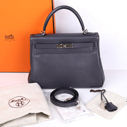 Hermes｜Kelly 28 Handbag Swift  Graphite 2007